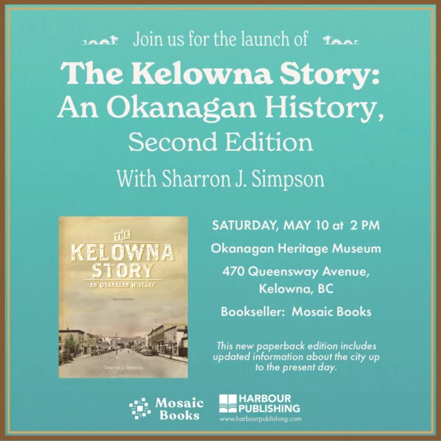 Join us for Sharron J. Simpson's book launch at the Okanagan Heritage Museum!
.
.
.
#Kelowna #DowntownKelowna #ExploreKelowna #BookLaunch #KelownaHistory #OkanaganHistory