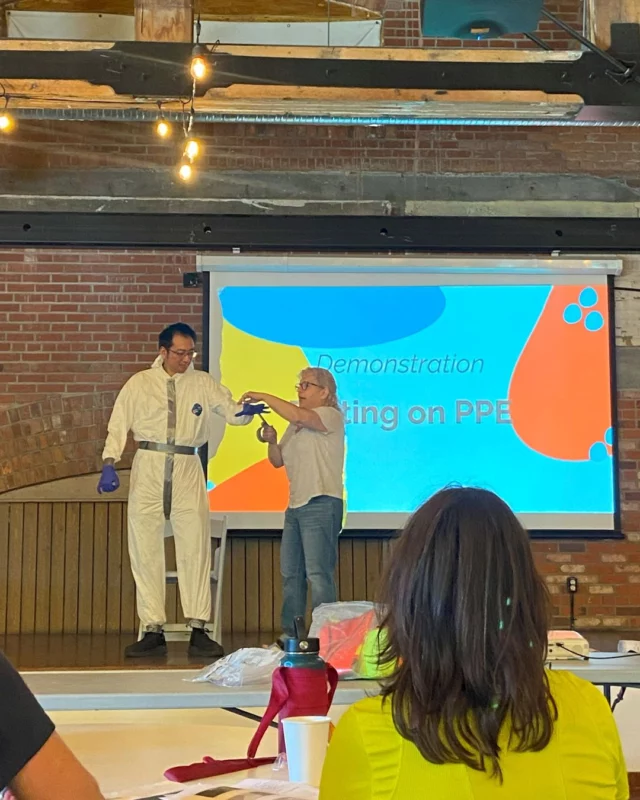On June 2nd & 3rd, some of the KMS team attended a workshop put on by the BC Heritage Emergency Response Network.

@BC_HERN is a network of art, culture and heritage professionals and volunteers in BC who, after completing the salvage training workshop, are equipped to respond to localized emergency situations that impact the collections held at cultural institutions. Megan, Ryan, Elizabeth and Allison are now better equipped to care for our collections in the event of an emergency, but we are also able to support other organizations in the province if our help is required. 
.
.
.
#BCHern #Heritage #Culture #BehindTheScenes #MuseumLife #Kelowna #KelownaMuseums