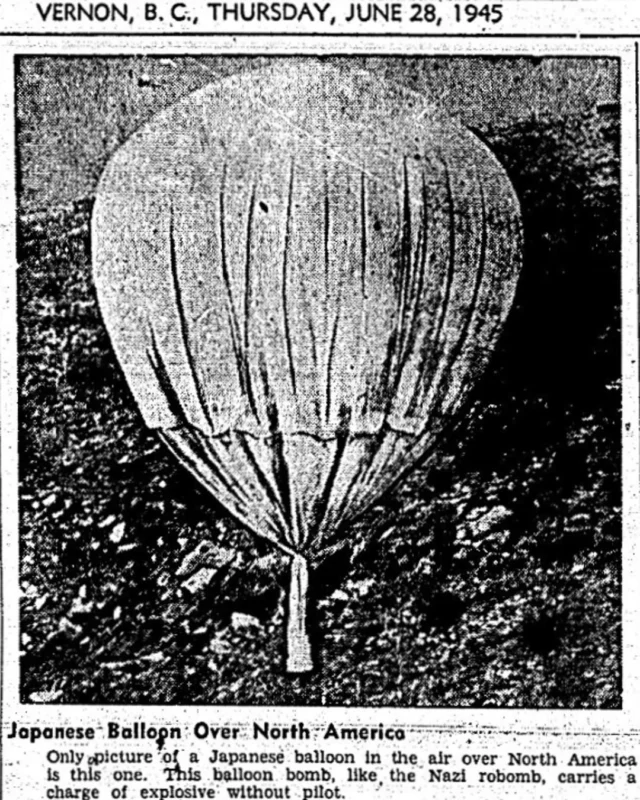 The Fu-Go-Weapon was a stealthy, silent, autonomous design with the potential to ignite large-scale forest fires across Western North America, like those seen in recent years. Learn more about this at www.okanaganmilitarymuseum.ca. 
📷- Vernon News 28 June 1945 pg11 

.
.
.
#MilitaryMuseum #MilitaryHistory #WarHistory #KelownaMuseums #History #ExploreKelowna #ww2 #SecondWorldWar